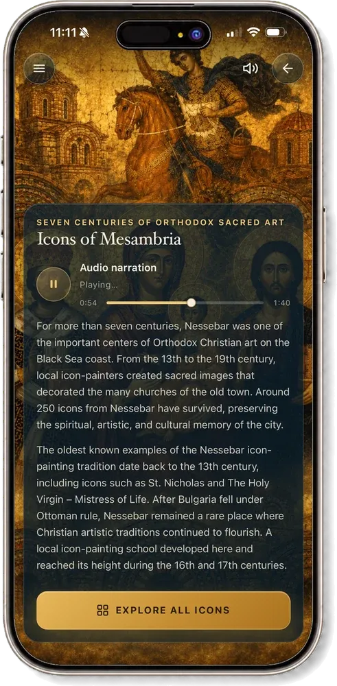 The Icons of Mesambria module, introducing seven centuries of Orthodox sacred art